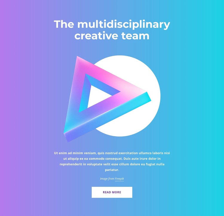 The multidisciplinary creative team One Page Template