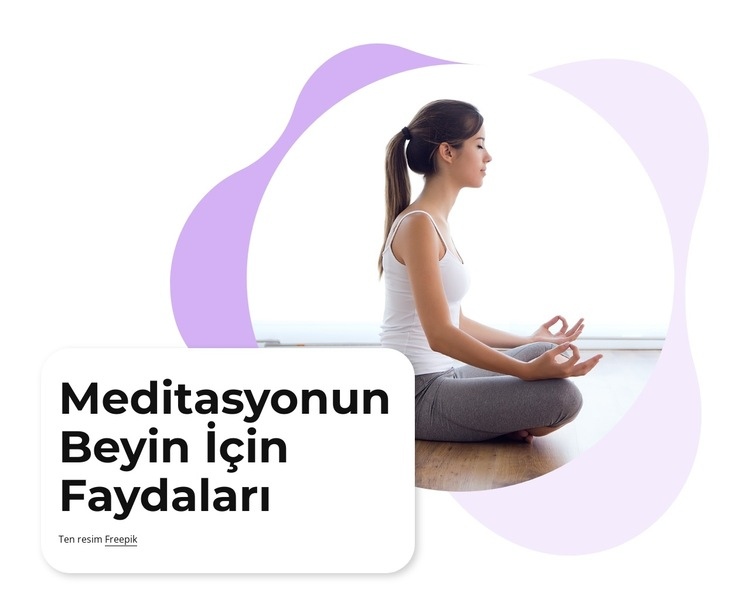 Meditasyonun beyne faydaları Web Sitesi Mockup'ı