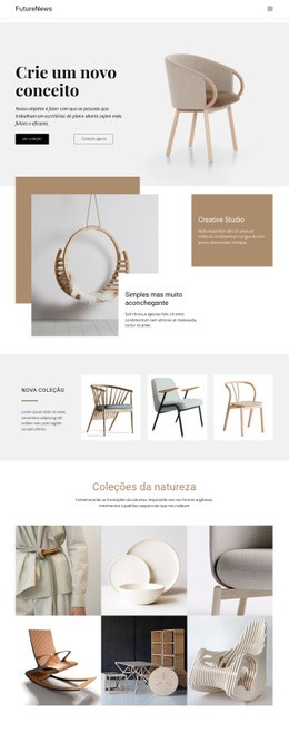 Maquete De Site Multifuncional Para Interior Moderno