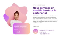 Bloc De Contact Avec Icônes Sociales - Modèle Pour Ajouter Des Éléments À La Page