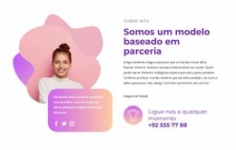 Design De Site Premium Para Bloco De Contato Com Ícones Sociais