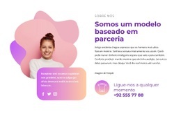 Bloco De Contato Com Ícones Sociais - Modelo HTML5 Criativo Multiuso