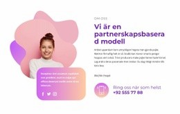 Kontaktblock Med Sociala Ikoner - Gratis Mall