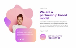 Premium Website Design For Contact Block With Social Icons