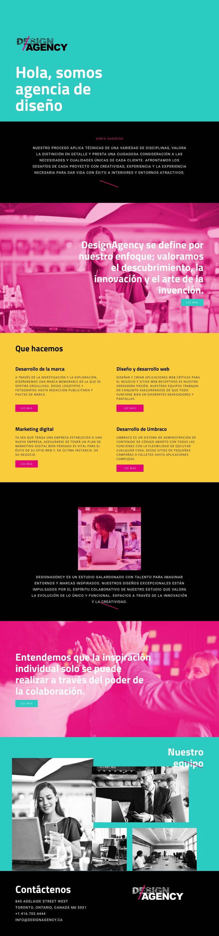 Hola somos agencia de diseño Creador de sitios web HTML