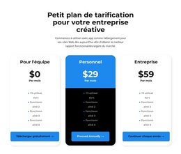 Superbe Thème WordPress Pour Choisissez Votre Tarif Personnel