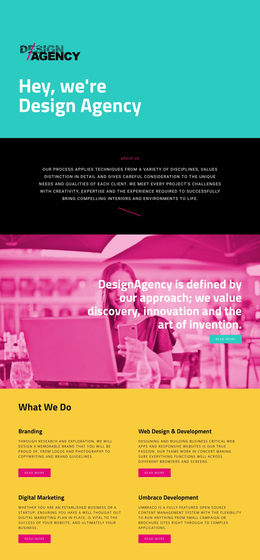 Page Builder For Hello, We Are Design Agency