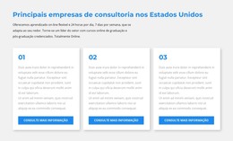 Design HTML Para Três Blocos De Texto