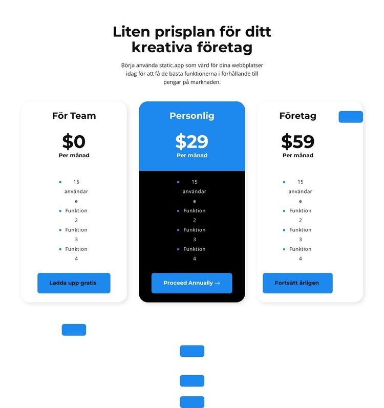 Välj ditt personliga pris Hemsidedesign