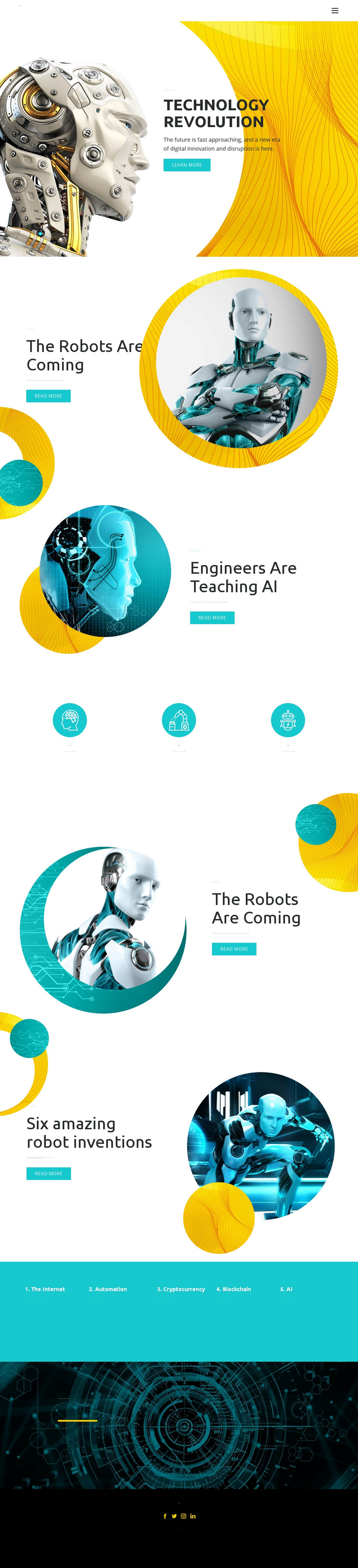 Progress in robot technology  Homepage Design