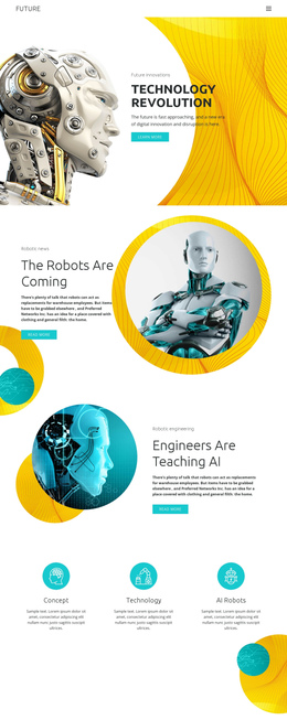 Progress In Robot Technology One Page Template