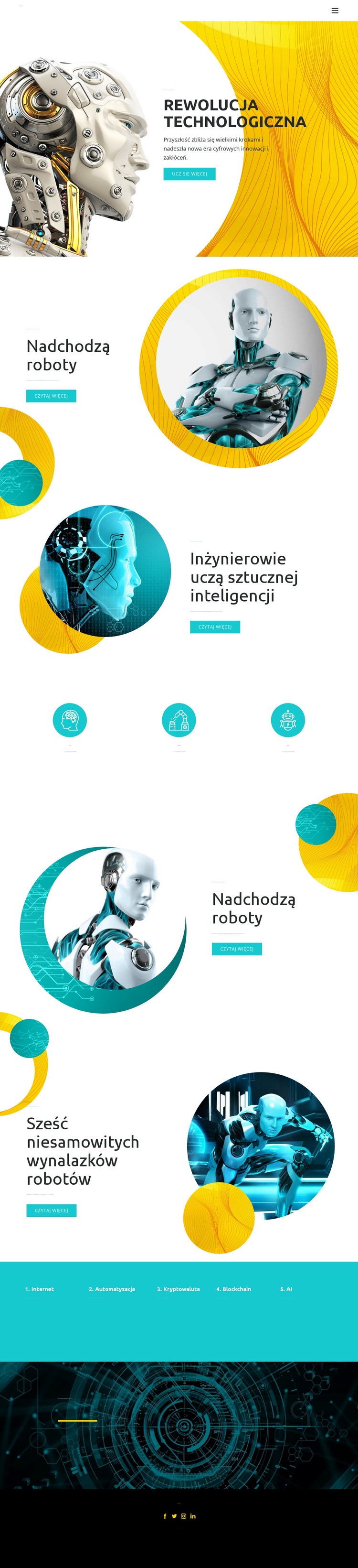 Postęp w technologii robotów Szablon HTML5