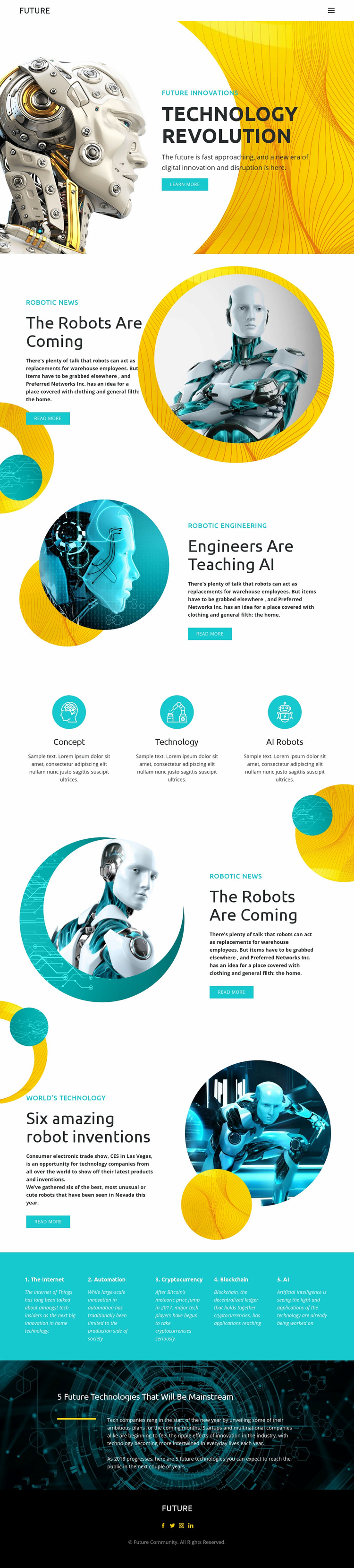 Progress in robot technology  Web Page Design