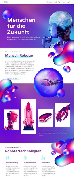 Zukünftige Menschliche Technologie - Kostenlos Herunterladbares Website-Design