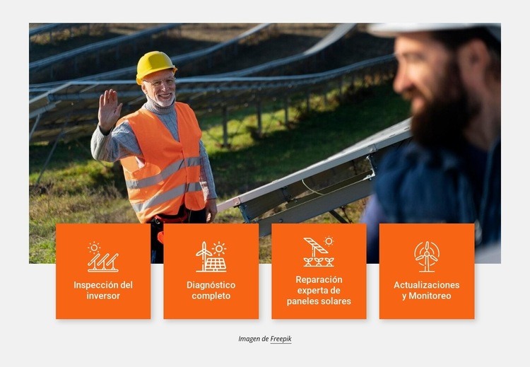 Instaladores de sistemas de energía solar de calidad Maqueta de sitio web