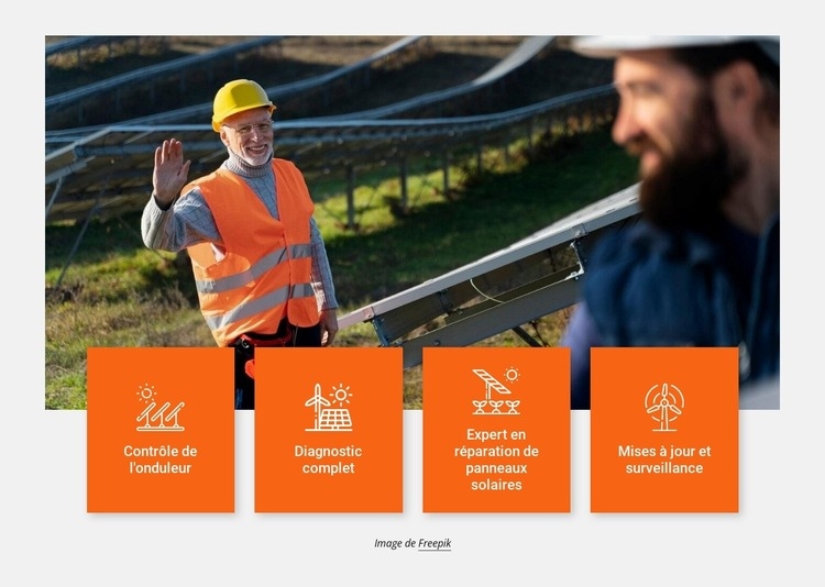 Installateurs de systèmes d'énergie solaire de qualité Maquette de site Web
