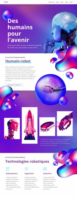 Modèle HTML5 Exclusif Pour Technologie Humaine Du Futur