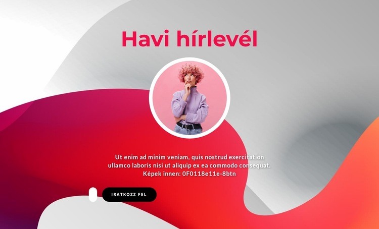 Havi hírlevél Weboldal sablon