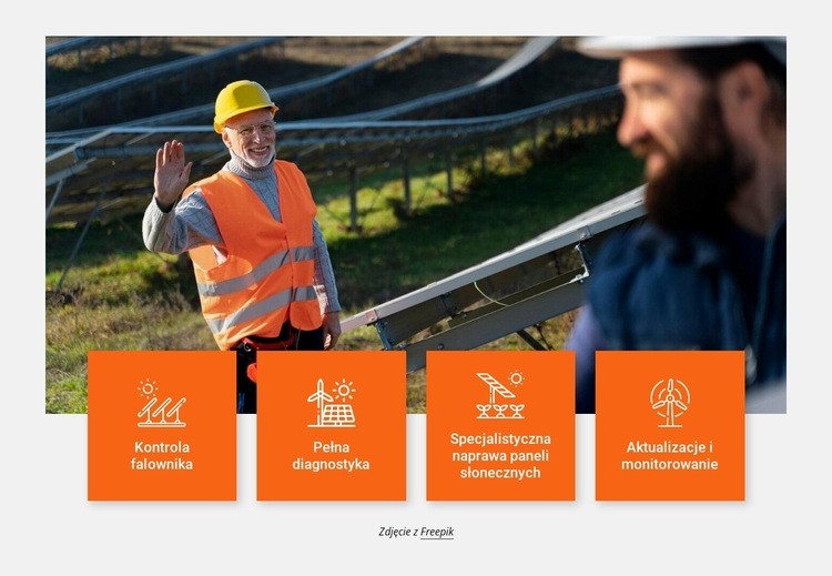 Instalatorzy wysokiej jakości systemów energii słonecznej Makieta strony internetowej