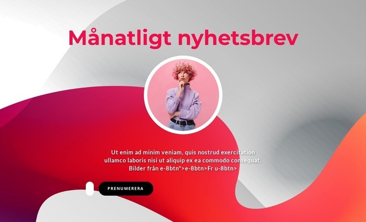 Månatligt nyhetsbrev HTML-mall