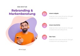 Homepage-Abschnitte Für Rebranding Und Markenberatung