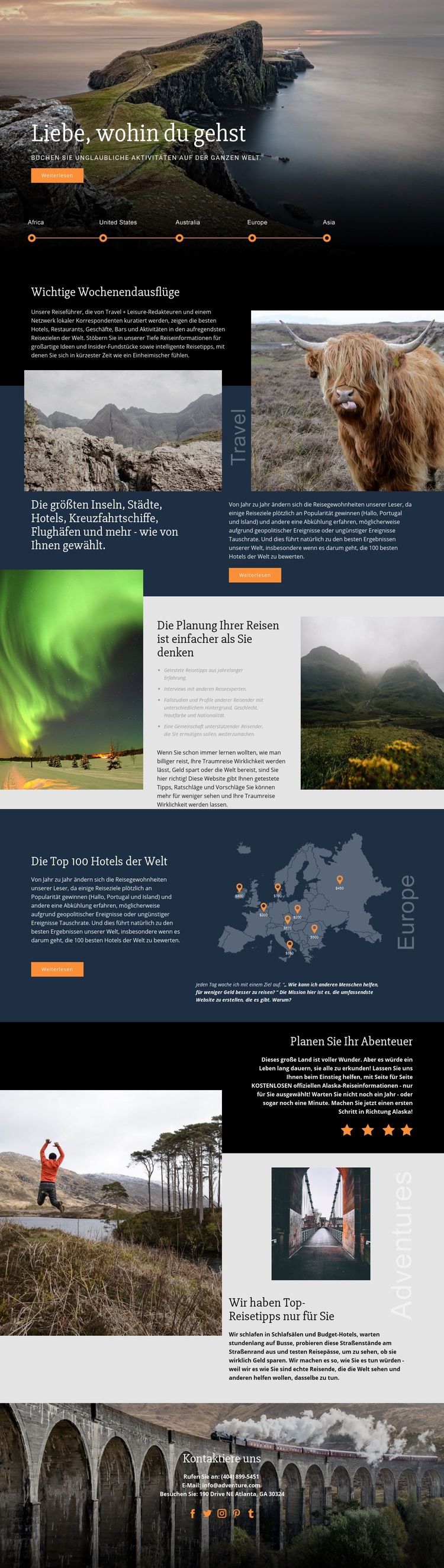 Planen Sie Ihre Reise HTML Website Builder