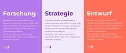 Website-Zielseite Für Recherche, Strategie Und Design
