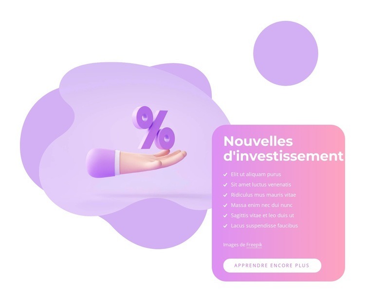 Principes d'investissement Maquette de site Web