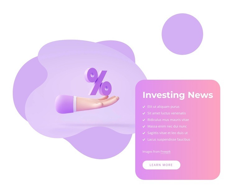 Investing principles Homepage Design