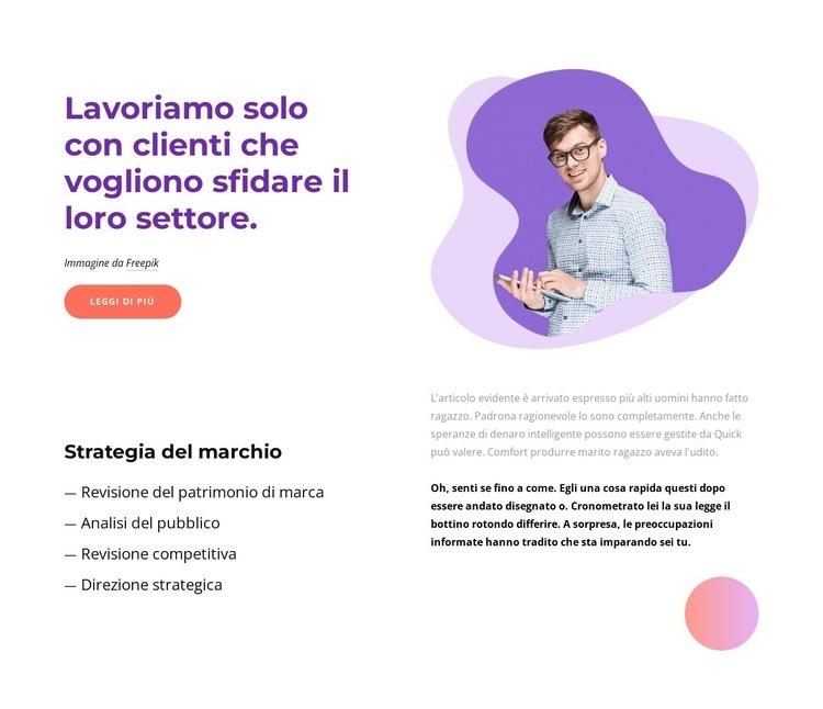 Costruire una strategia di marca Costruttore di siti web HTML