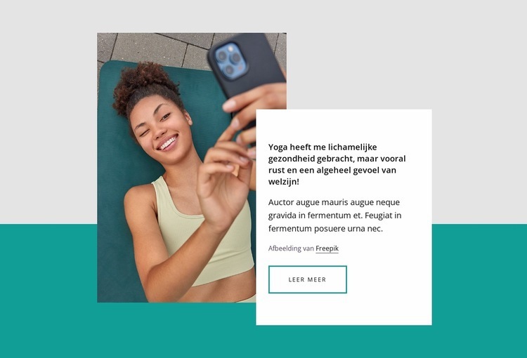 Yoga heeft me lichamelijke gezondheid gebracht Website Builder-sjablonen