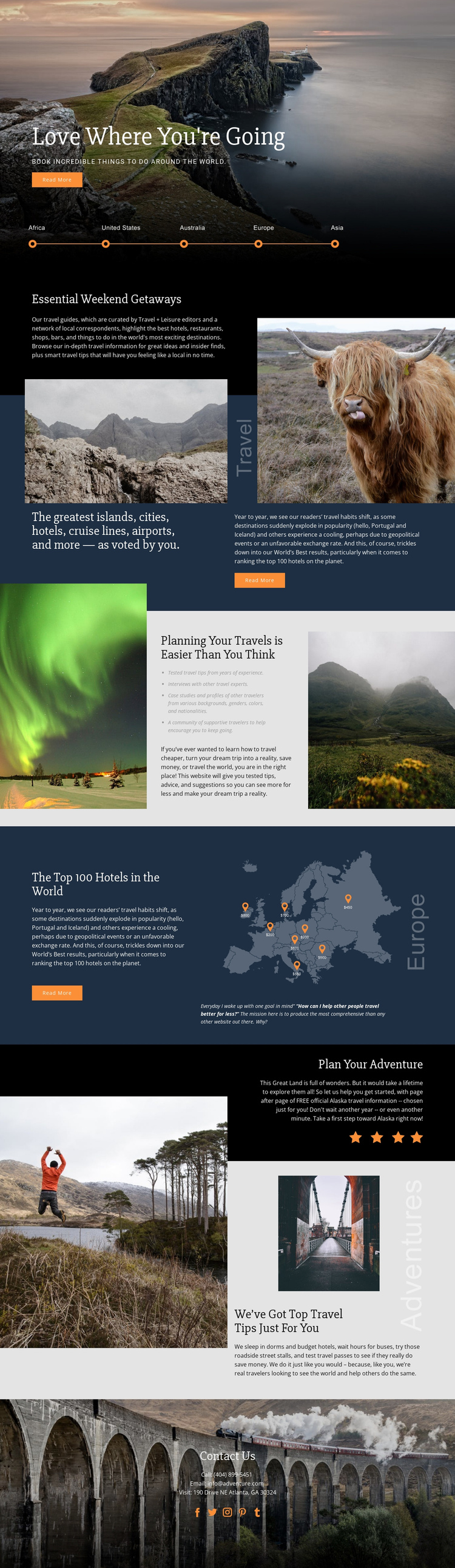 Planning Your Travel One Page Template