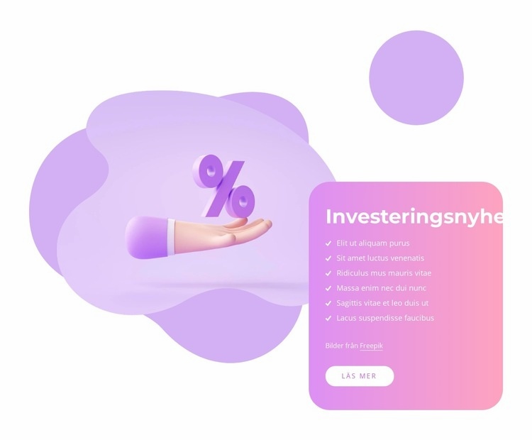 Investeringsprinciper Webbplats mall