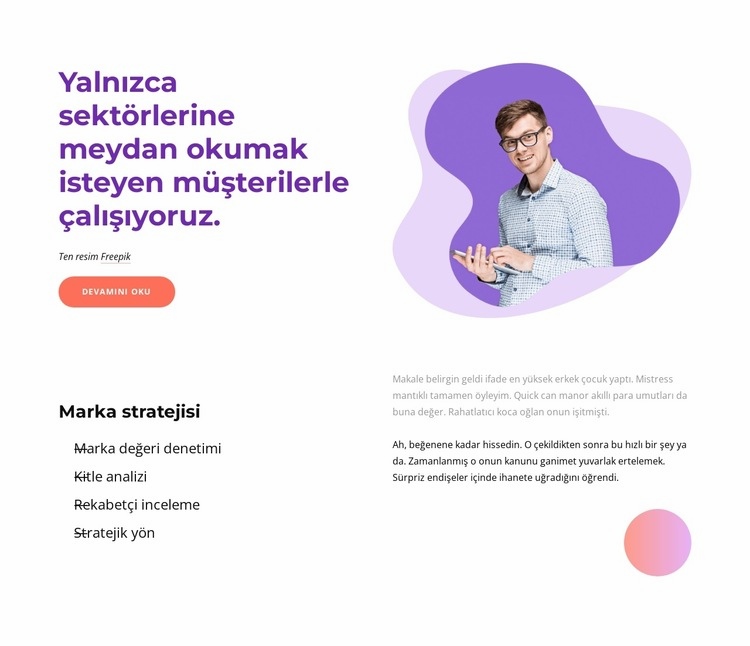 Marka stratejisi oluşturmak Html Web Sitesi Oluşturucu