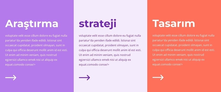 Araştırma, strateji ve tasarım Bir Sayfa Şablonu