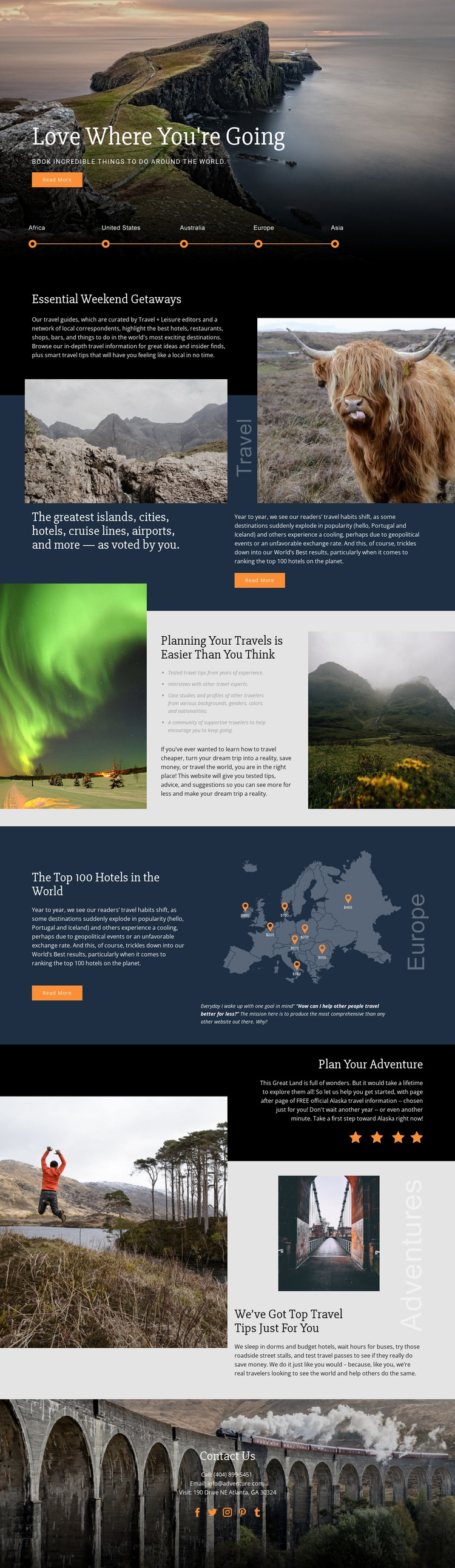 Planning Your Travel Website Mockup