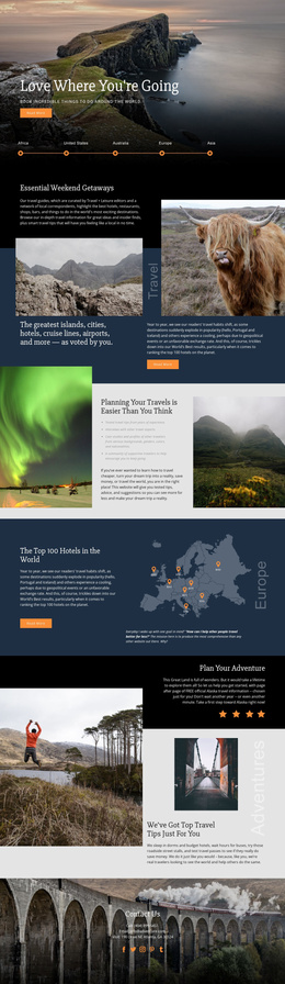 Mountain advanture travel Website Template