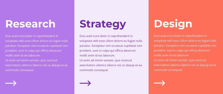 Research, strategy and design Website Template