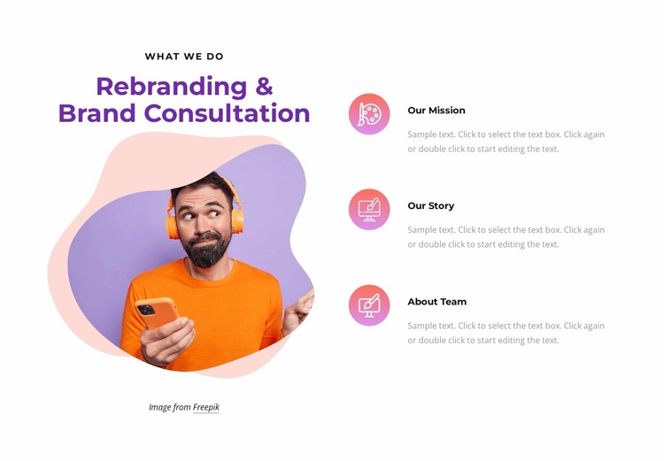 Rebranding and brand consultation Landing Page