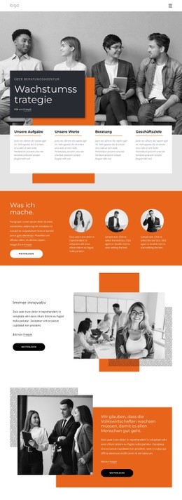 Wachstumsstrategie Für Startups - HTML Layout Builder