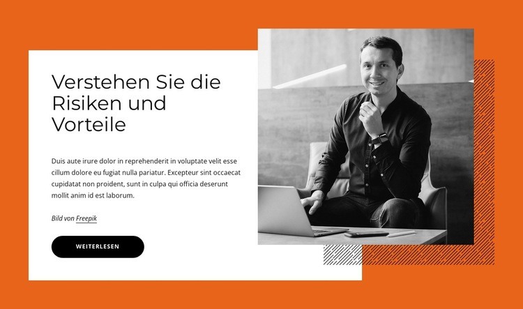 Wir schaffen mit Leidenschaft Werte Landing Page