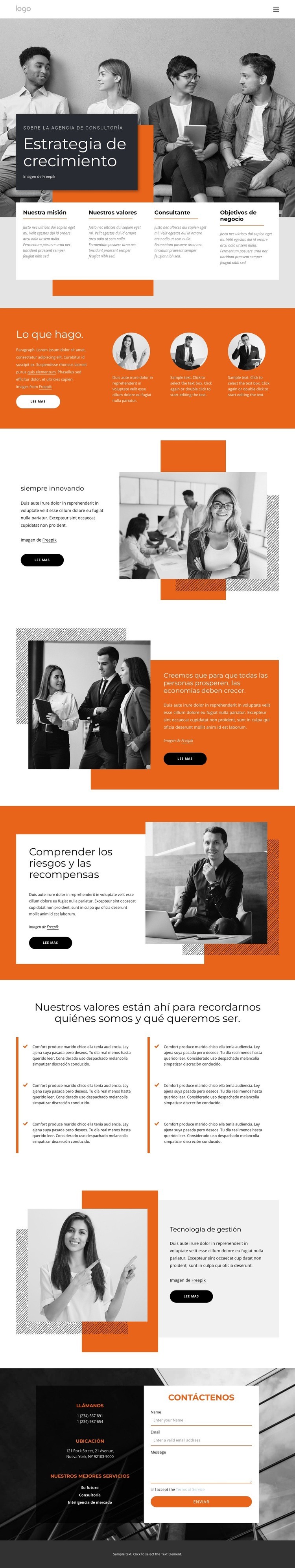 Estrategia de crecimiento para startups. Creador de sitios web HTML