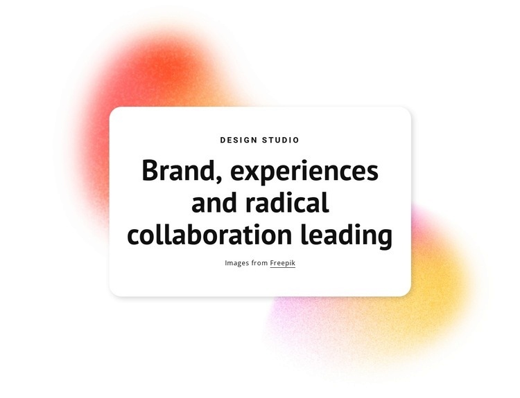 Radical collaboration leading Homepage Design