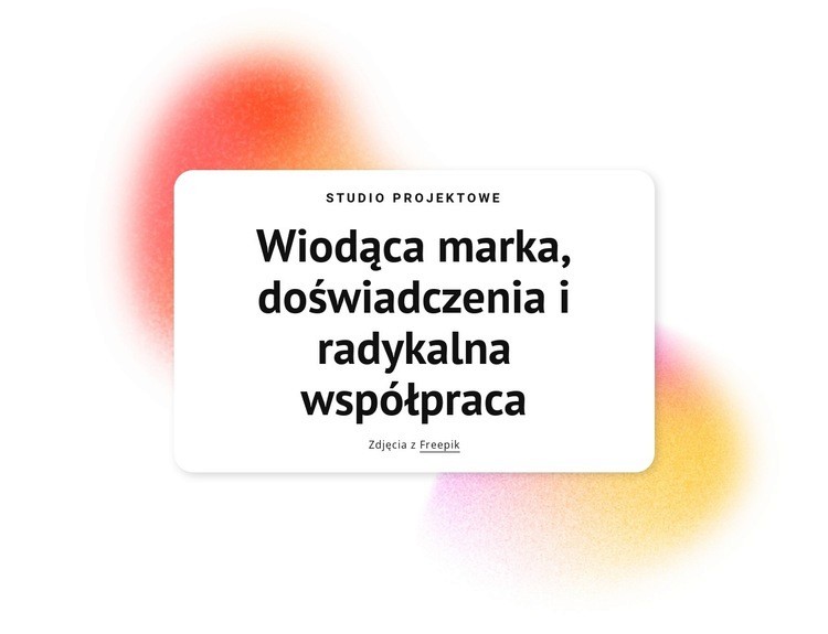 Radykalna współpraca prowadząca Makieta strony internetowej