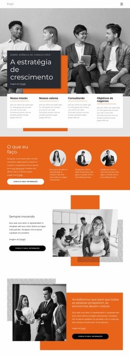 Estratégia De Crescimento Para Startups - HTML Layout Builder