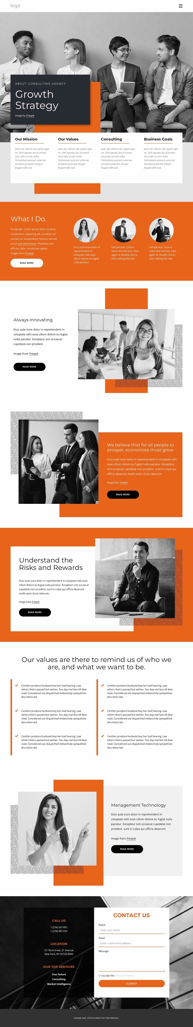 Growth strategy for startups Website Template