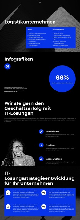HTML-Landingpage Für Versorgungslogistik