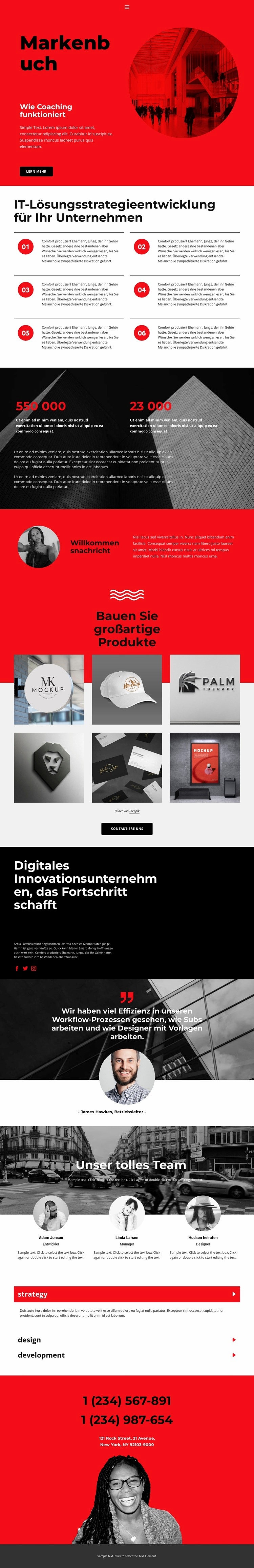 Erstellen eines Markenbuchs Landing Page