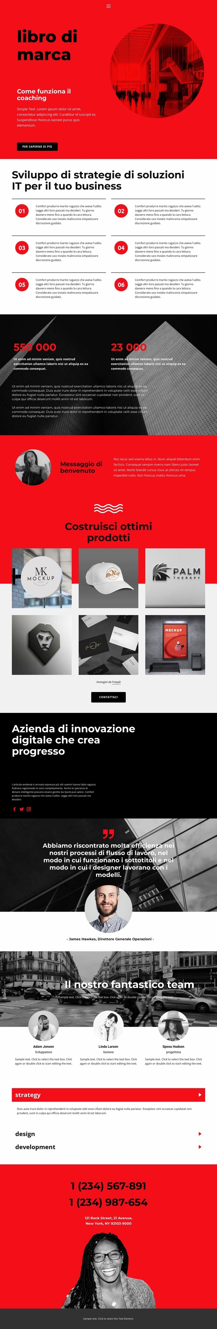 Creazione di un libro di marca Modelli di Website Builder