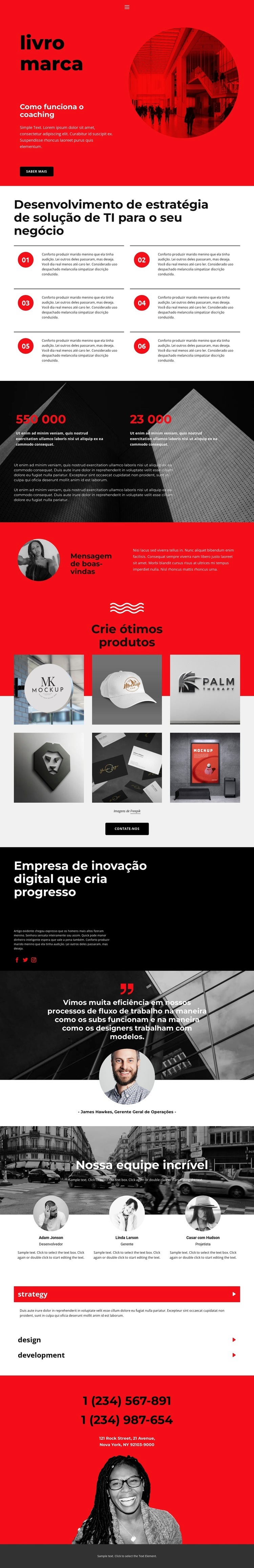 Criando um livro de marca Landing Page